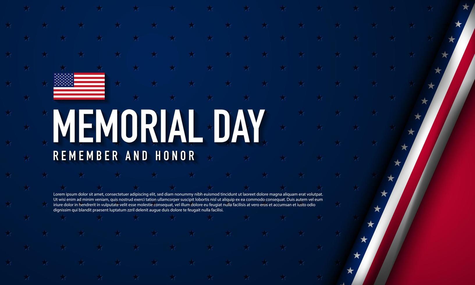 Memorial Day Background Design. vector