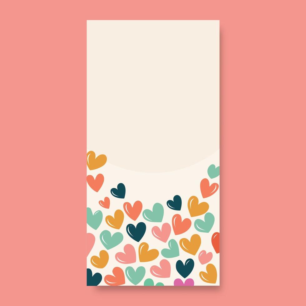 Colorful Heart Shapes Decorated Background And Space For Text Or Message. vector