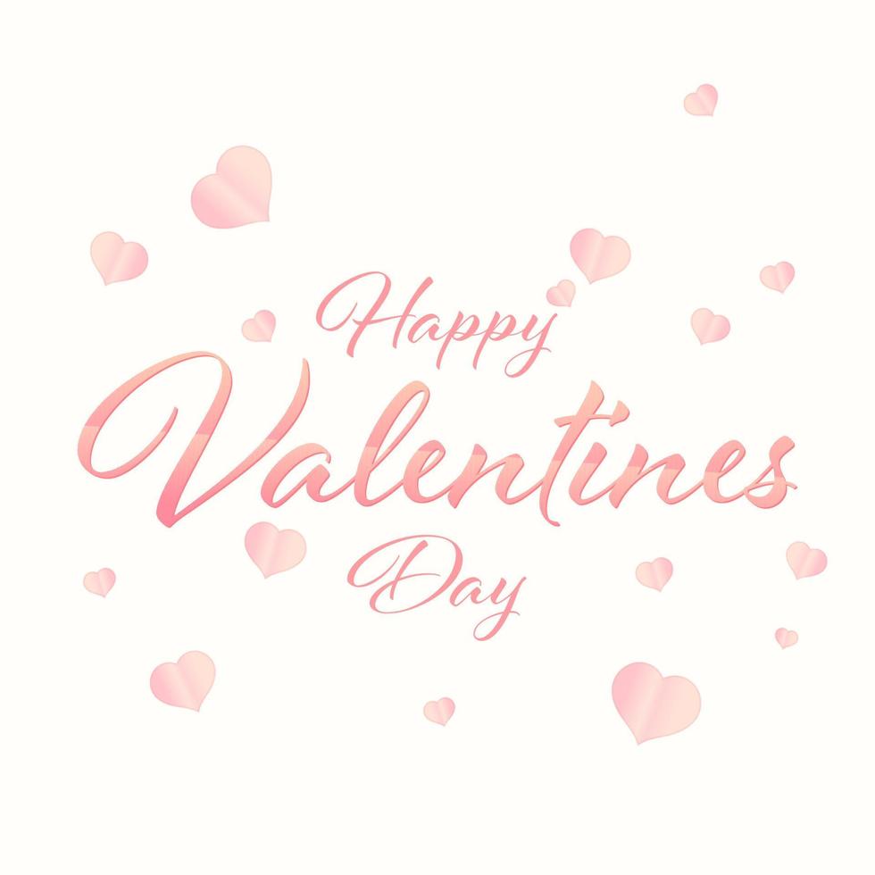 Pink Happy Valentine's Day Font On Hearts Decorated Background. vector