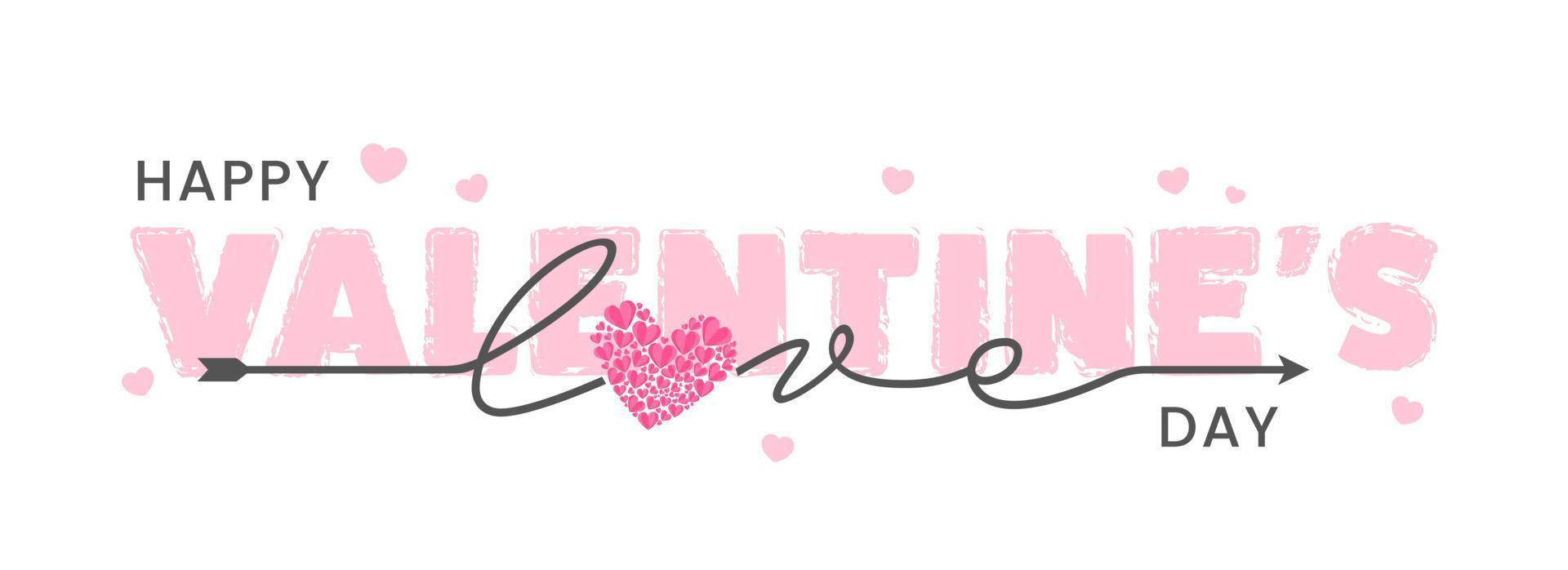 Happy Valentine's Day Font Background With LOVE Word. vector