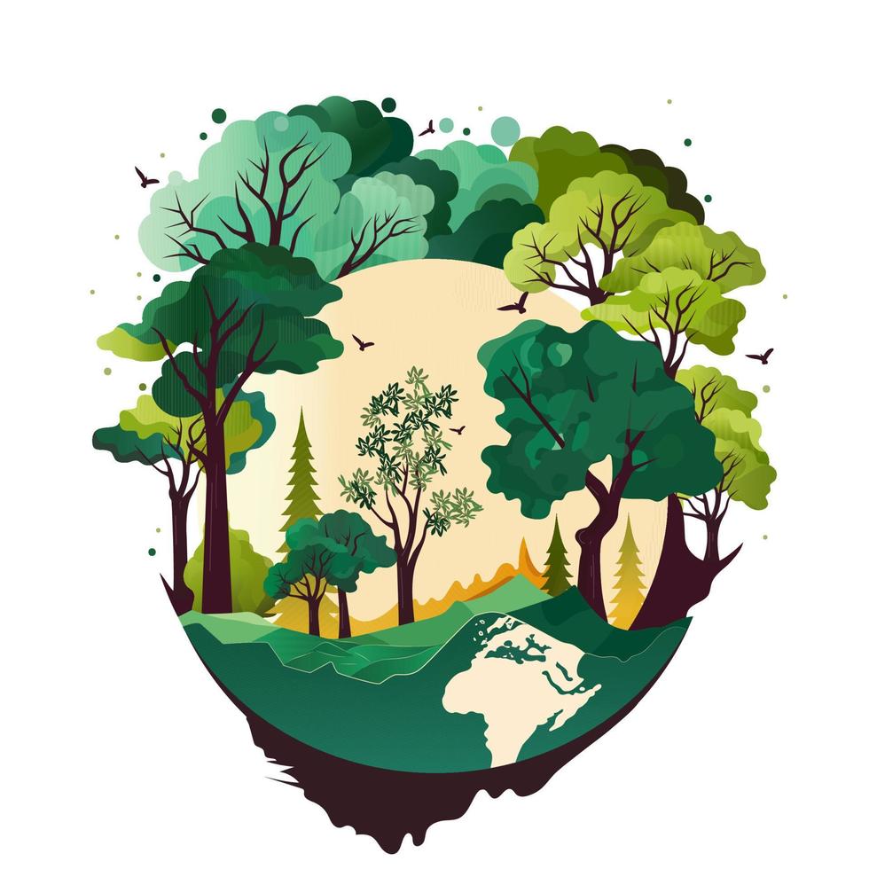 Vector Illustration of Nature Landscape Background.