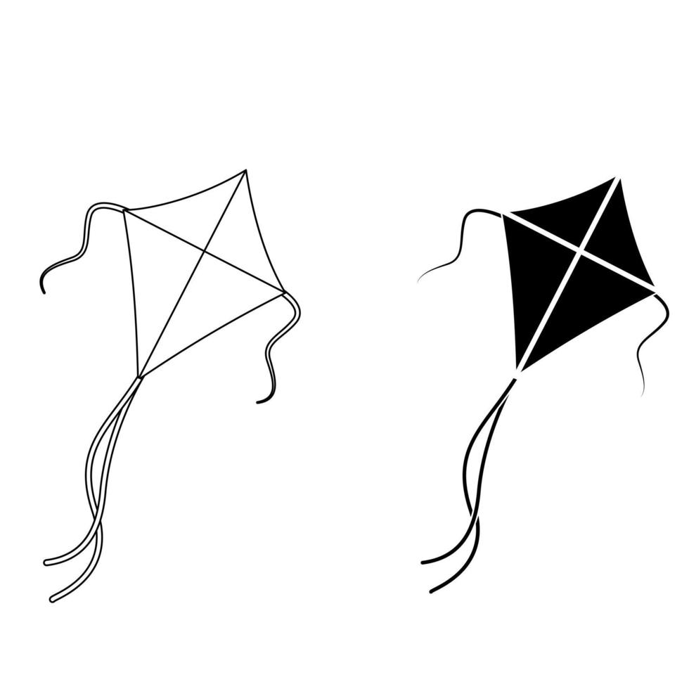 Kite vector icon set. childhood illustration sign collection. beautiful symbol.