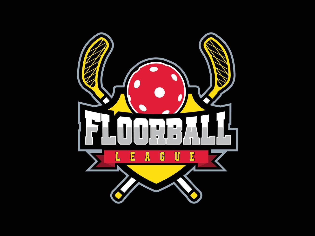 moderno floorball liga logo modelo vector