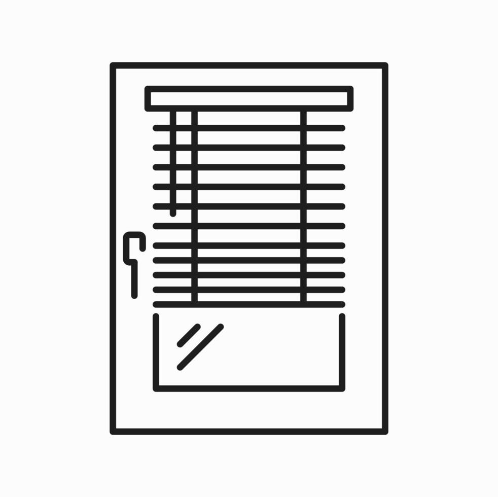 Window horizontal blind, isolated line icon vector