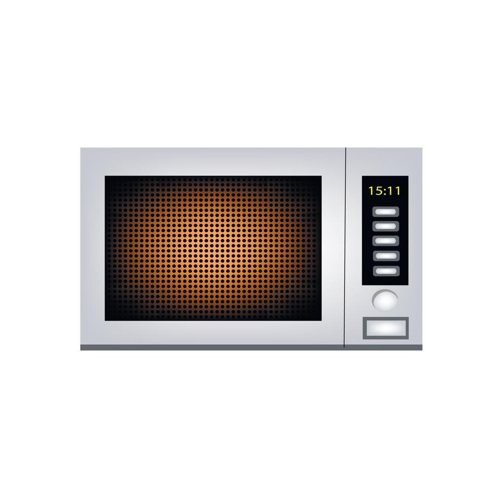 microwave realistic silver icon isolated object on a white background vector