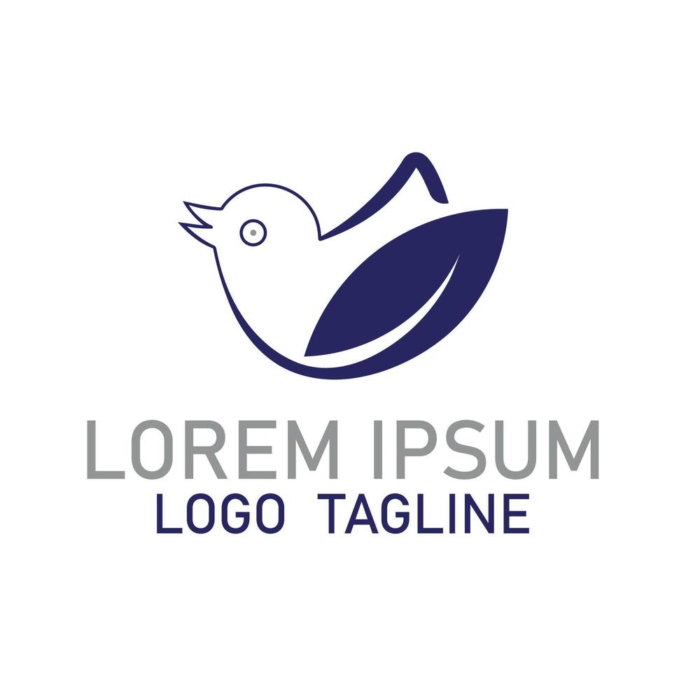Leaf bird icon logo design. vector