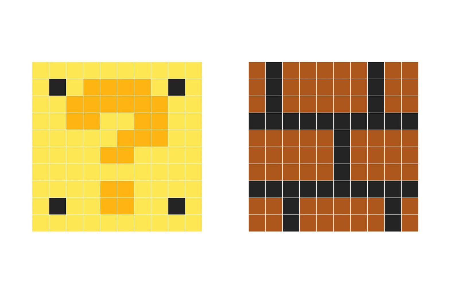 marrón ladrillo bloquear y amarillo metal bloquear con un pregunta marca. aislar en blanco antecedentes vector