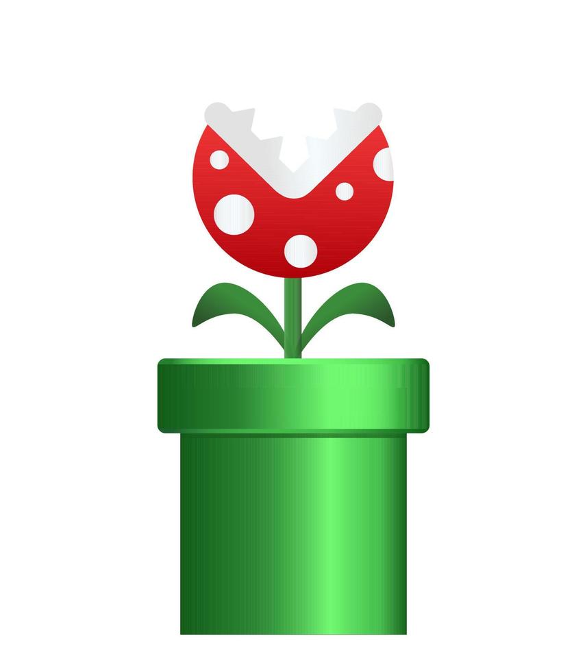 piraña planta para mario hermanos vector