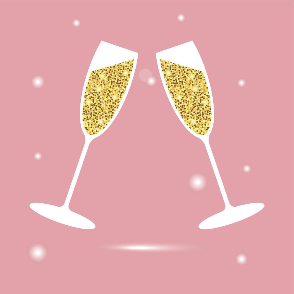 Glasses with sparkling vector, illustration, symbol vector