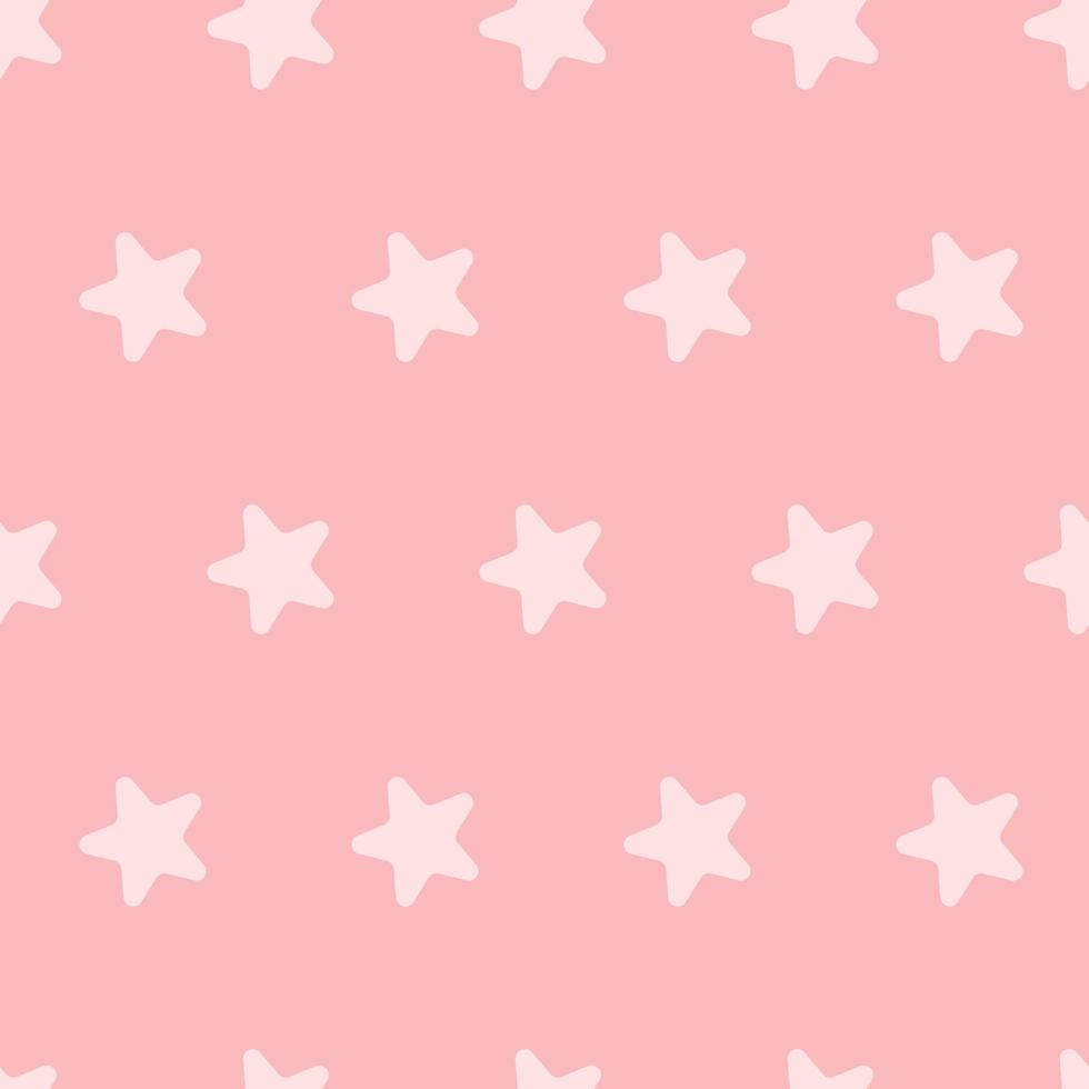 Scrapbook seamless background. Pink baby shower patterns. Cute print with star vector