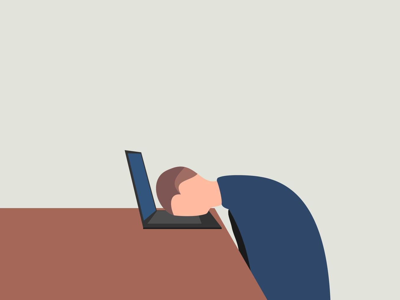 flat design tired of work vector illustration