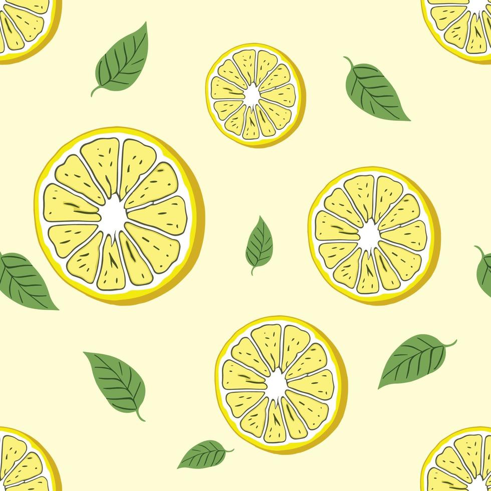 Lemon and Leaves Pattern Illustration vector