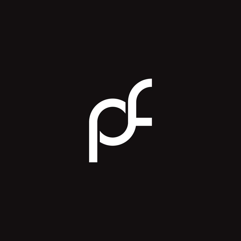Vector initial PF logo design vector