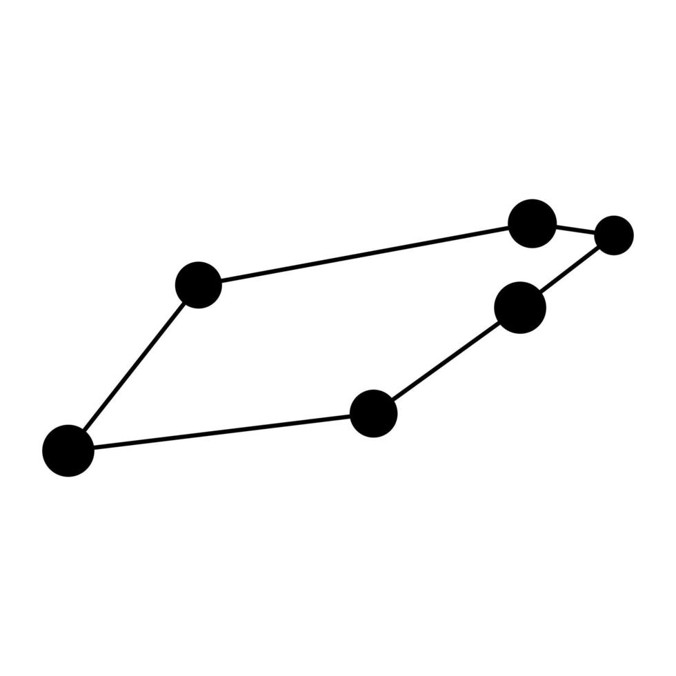 Telescopium constellation map. Vector illustration.