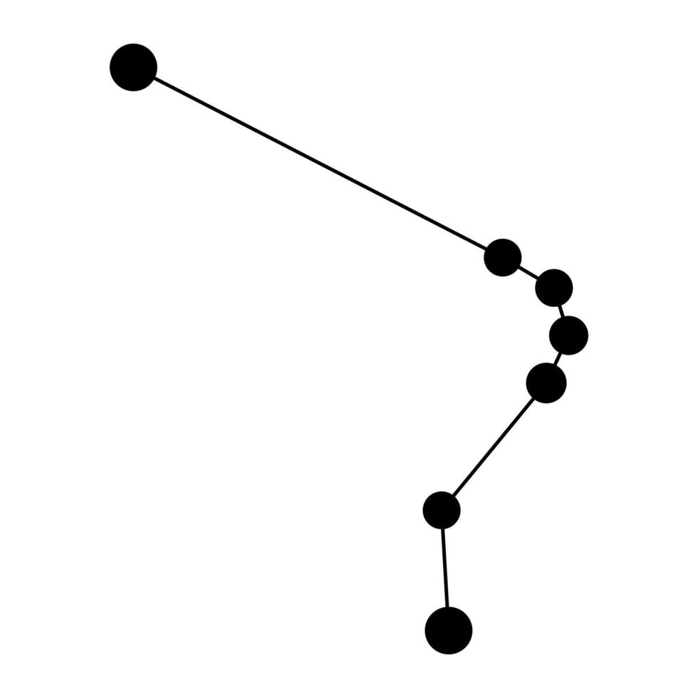 Horologium constellation map. Vector illustration.