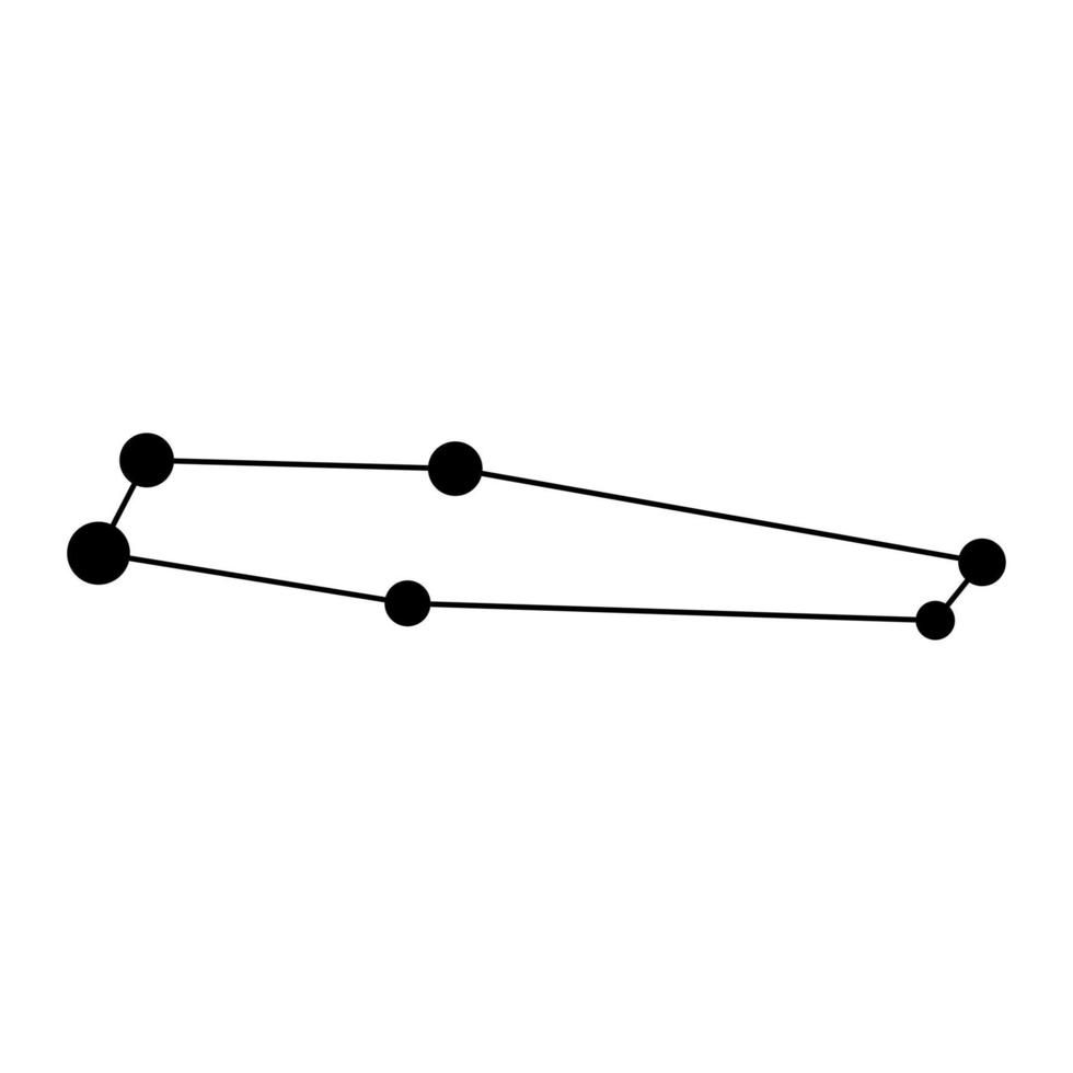 Chamaeleon constellation map. Vector illustration.