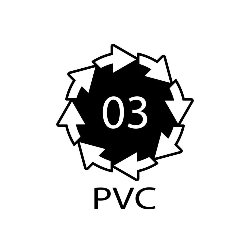 símbolo de icono de pvc de polietileno de alta densidad 03 vector