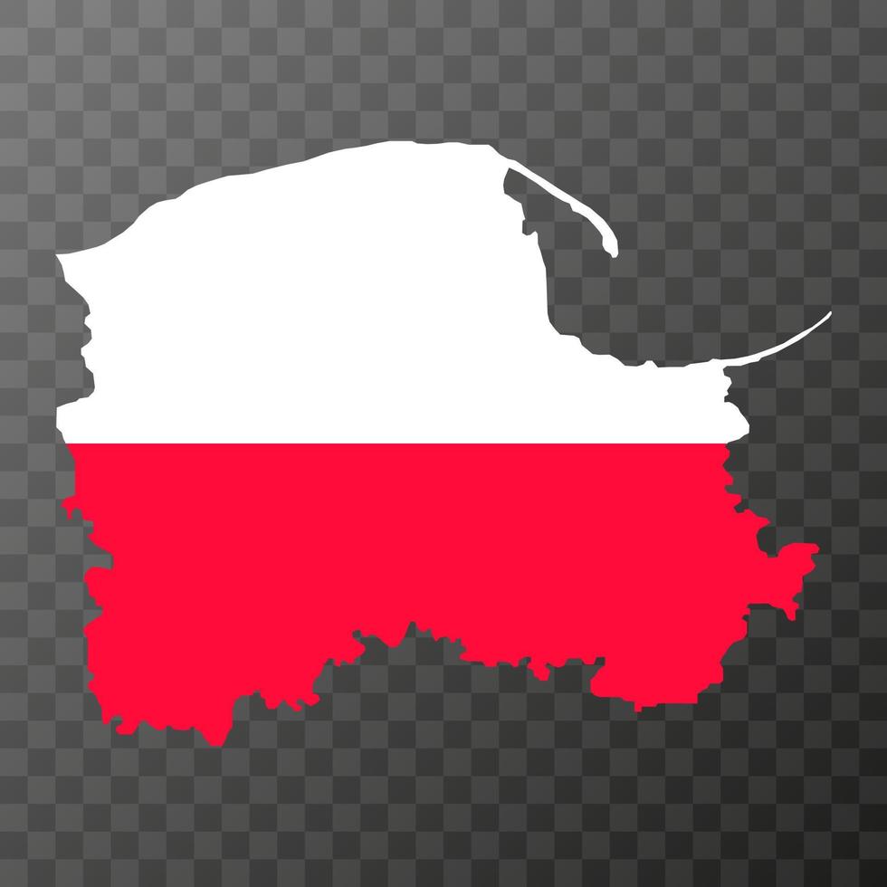 Pomeranian Voivodeship map, province of Poland. Vector illustration.