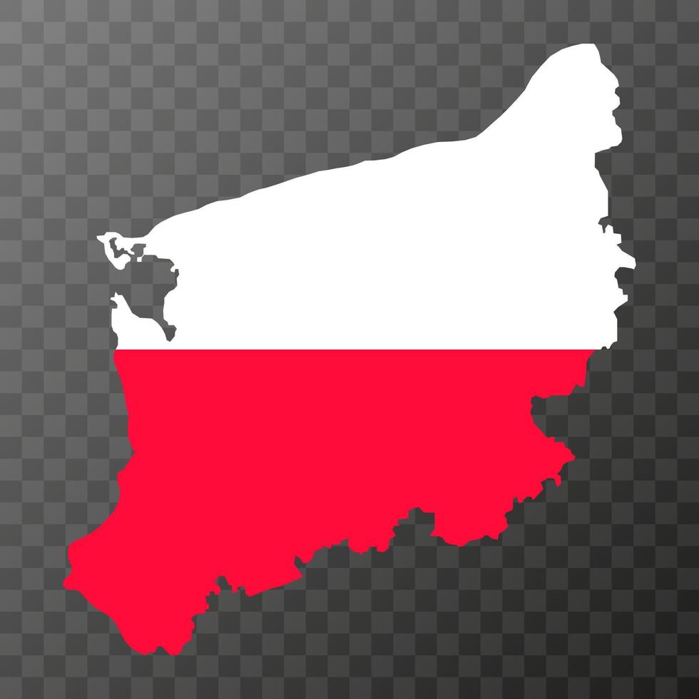 West Pomerania map, province of Poland. Vector illustration.