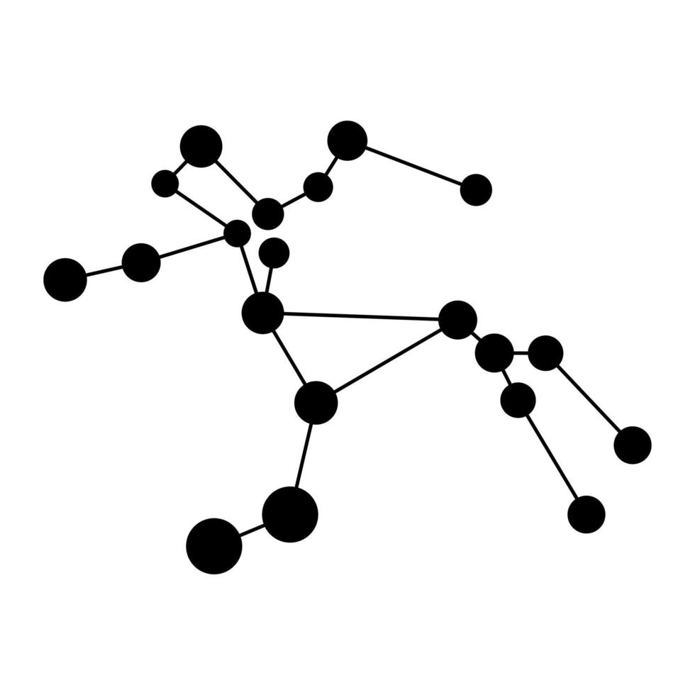 Centaurus constellation map. Vector illustration.