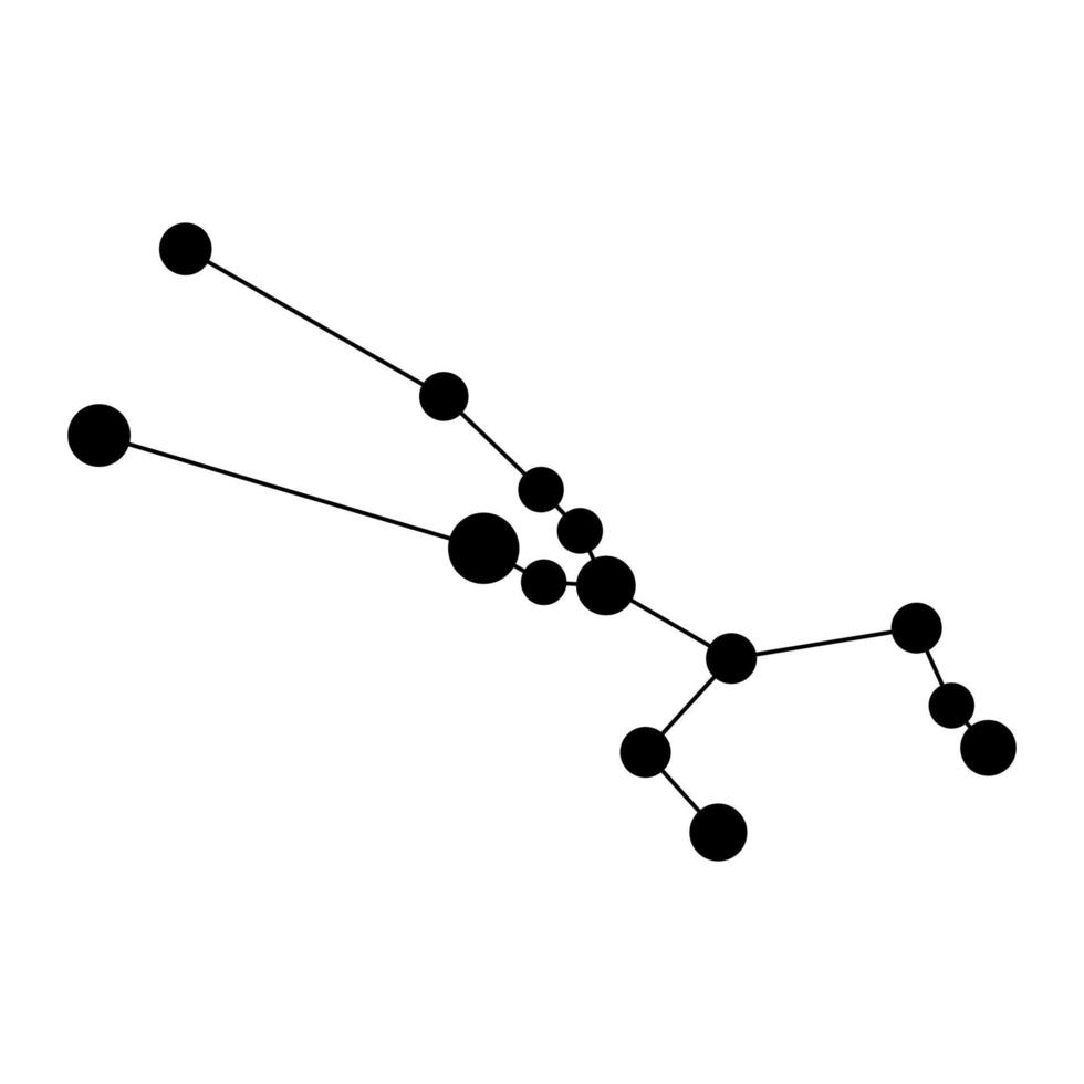 Taurus constellation map. Vector illustration.