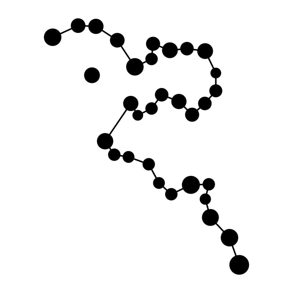 Eridanus constellation map. Vector illustration.