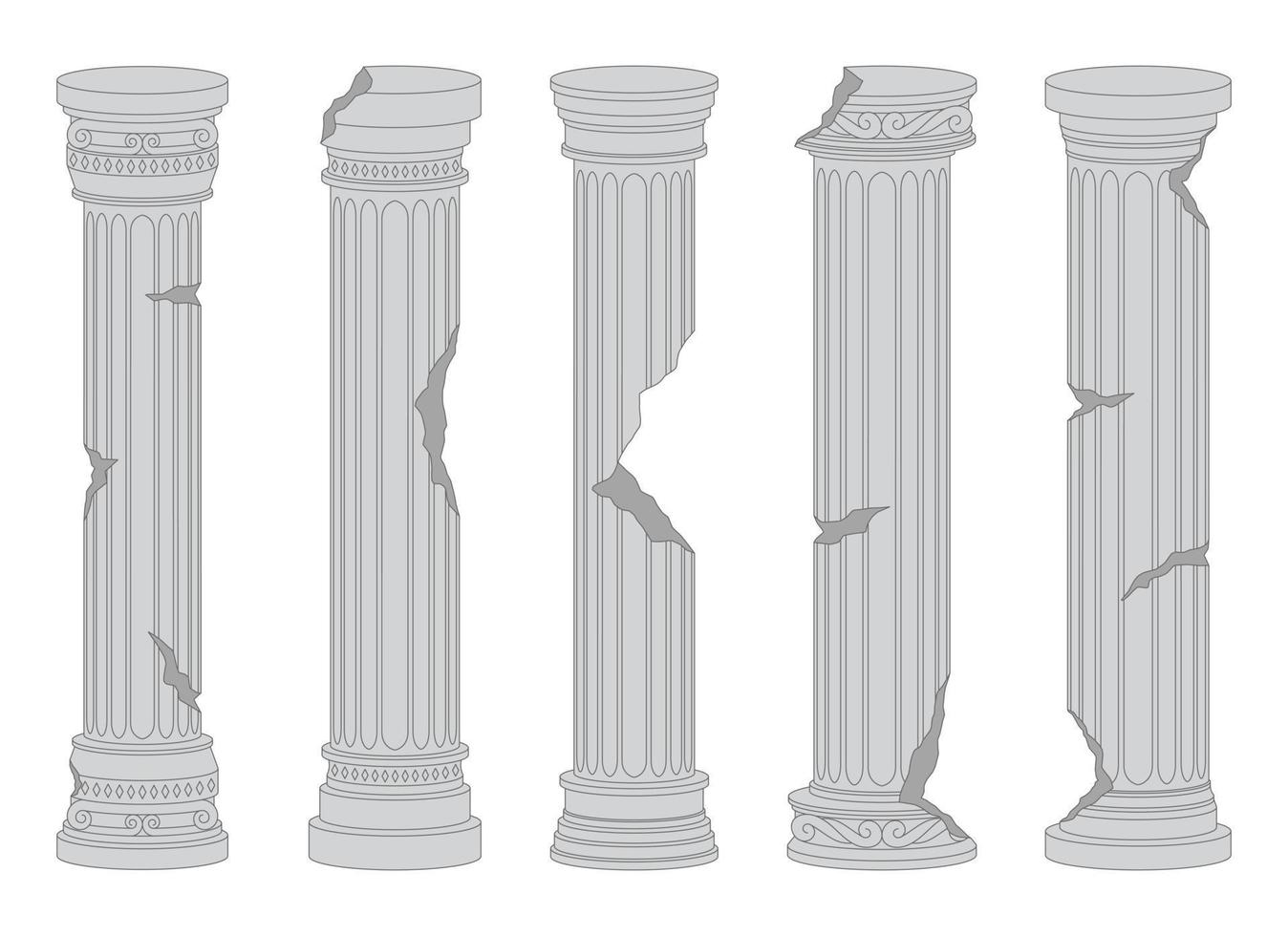 Ancient columns vector design illustration isolated on background