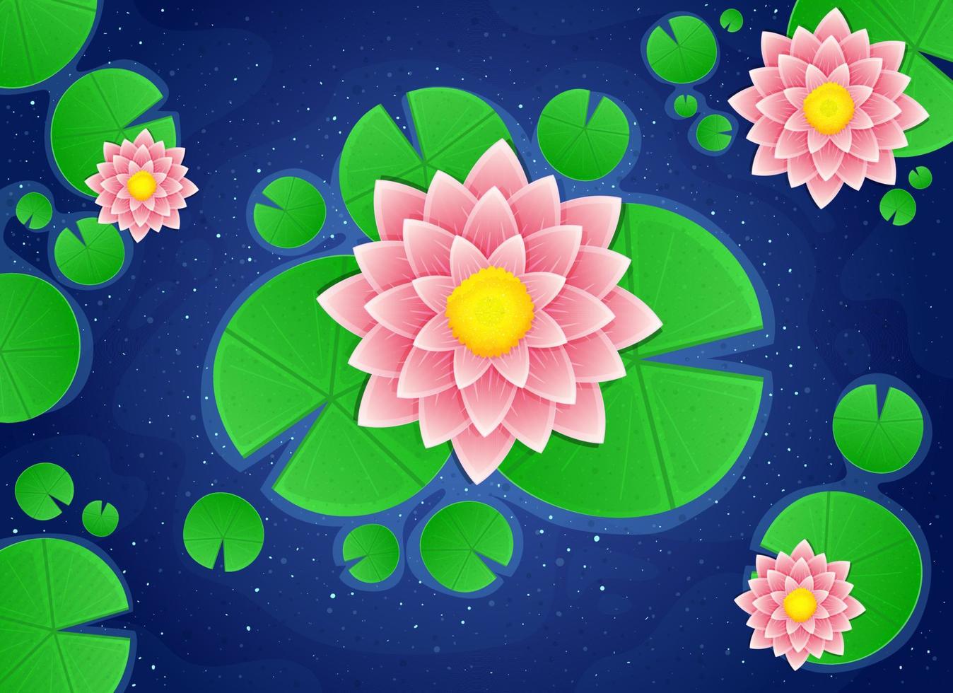 Water lily flower vector design illustration isolated on background