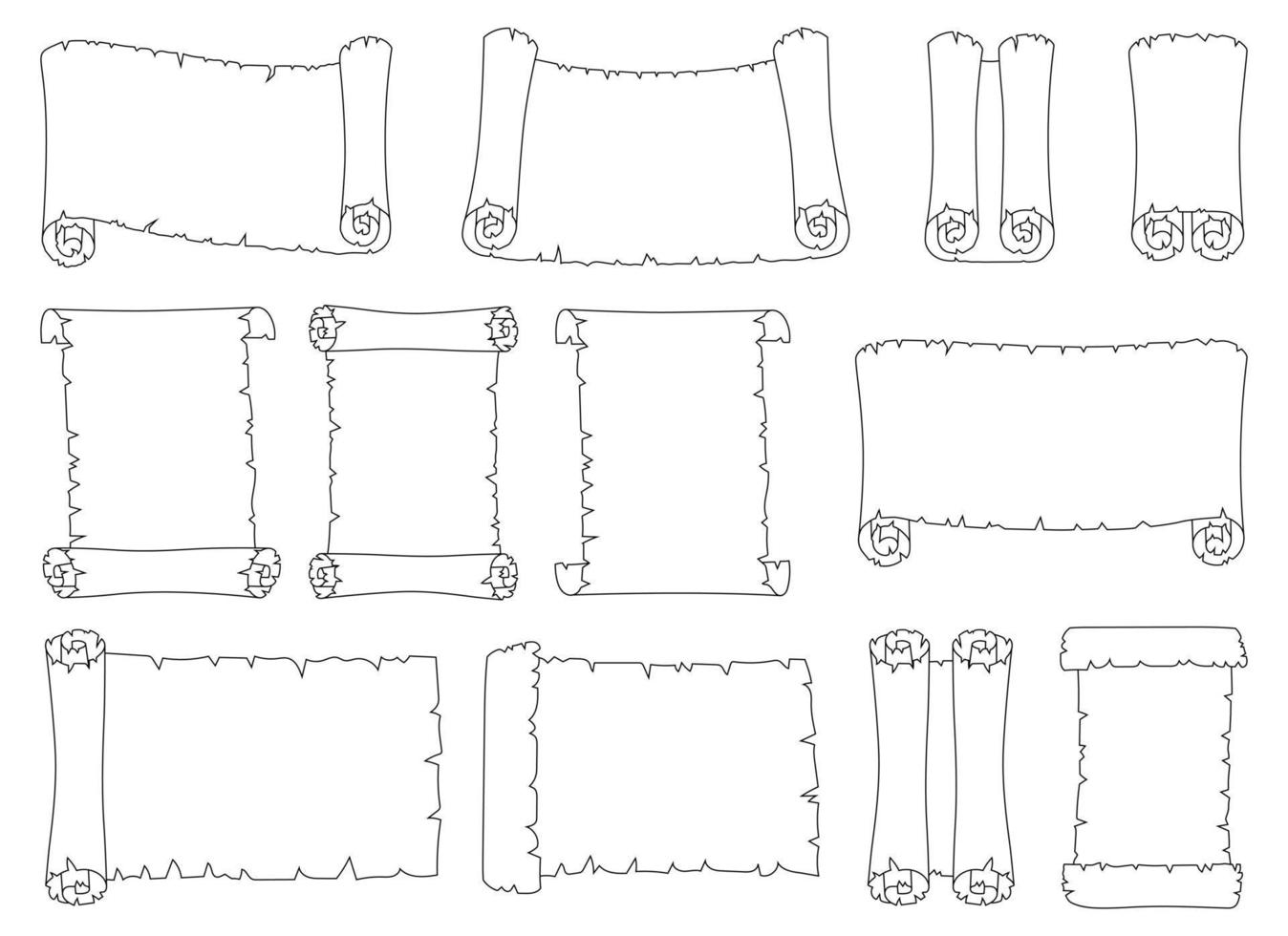 Old scroll vector design illustration isolated on white background