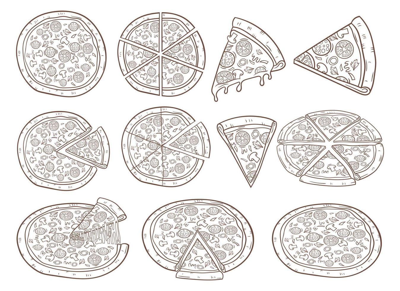 Pizza vector diseño ilustración aislado en blanco antecedentes