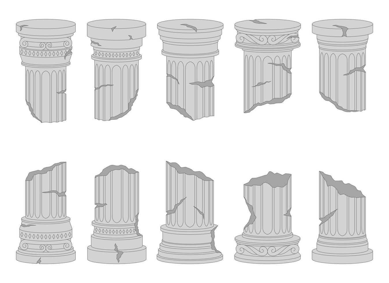 Ancient columns vector design illustration isolated on background