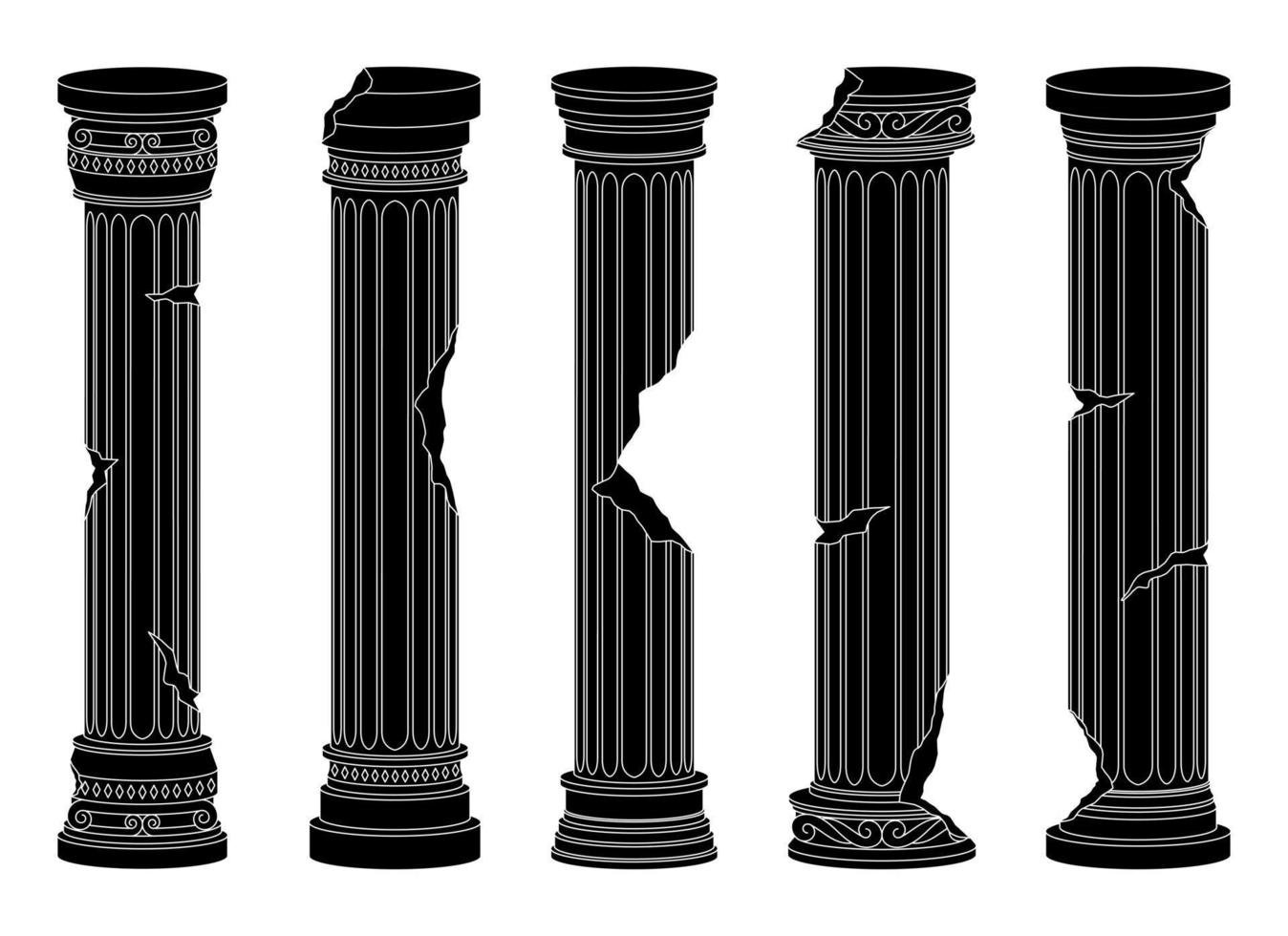 Ancient columns vector design illustration isolated on background