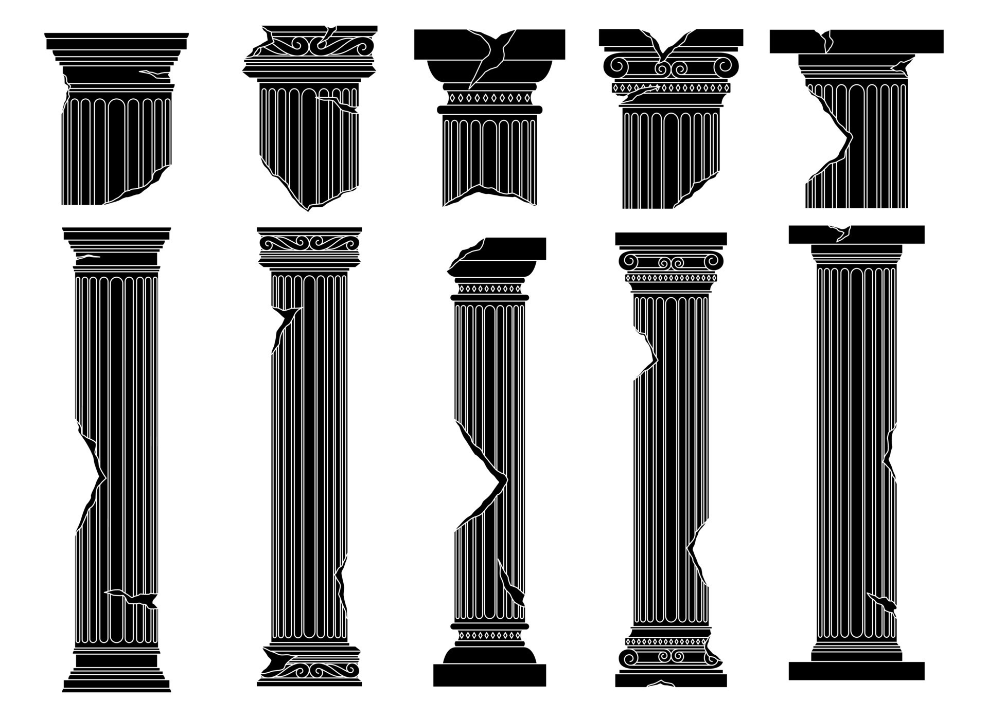 Ancient columns vector design illustration isolated on background 23079707 Vector Art at Vecteezy