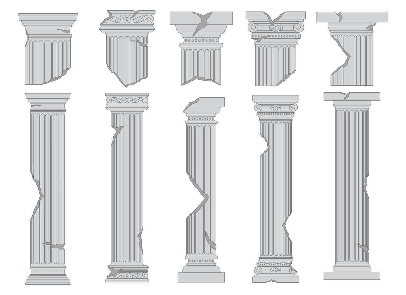Ancient columns vector design illustration isolated on background