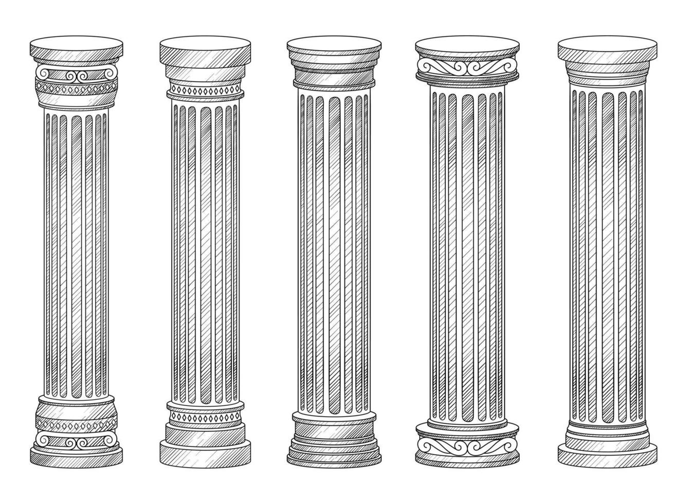 Ancient columns vector design illustration isolated on background 23079724 Vector Art at Vecteezy