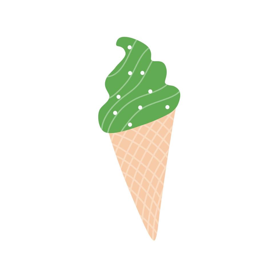 helado de té verde matcha vector