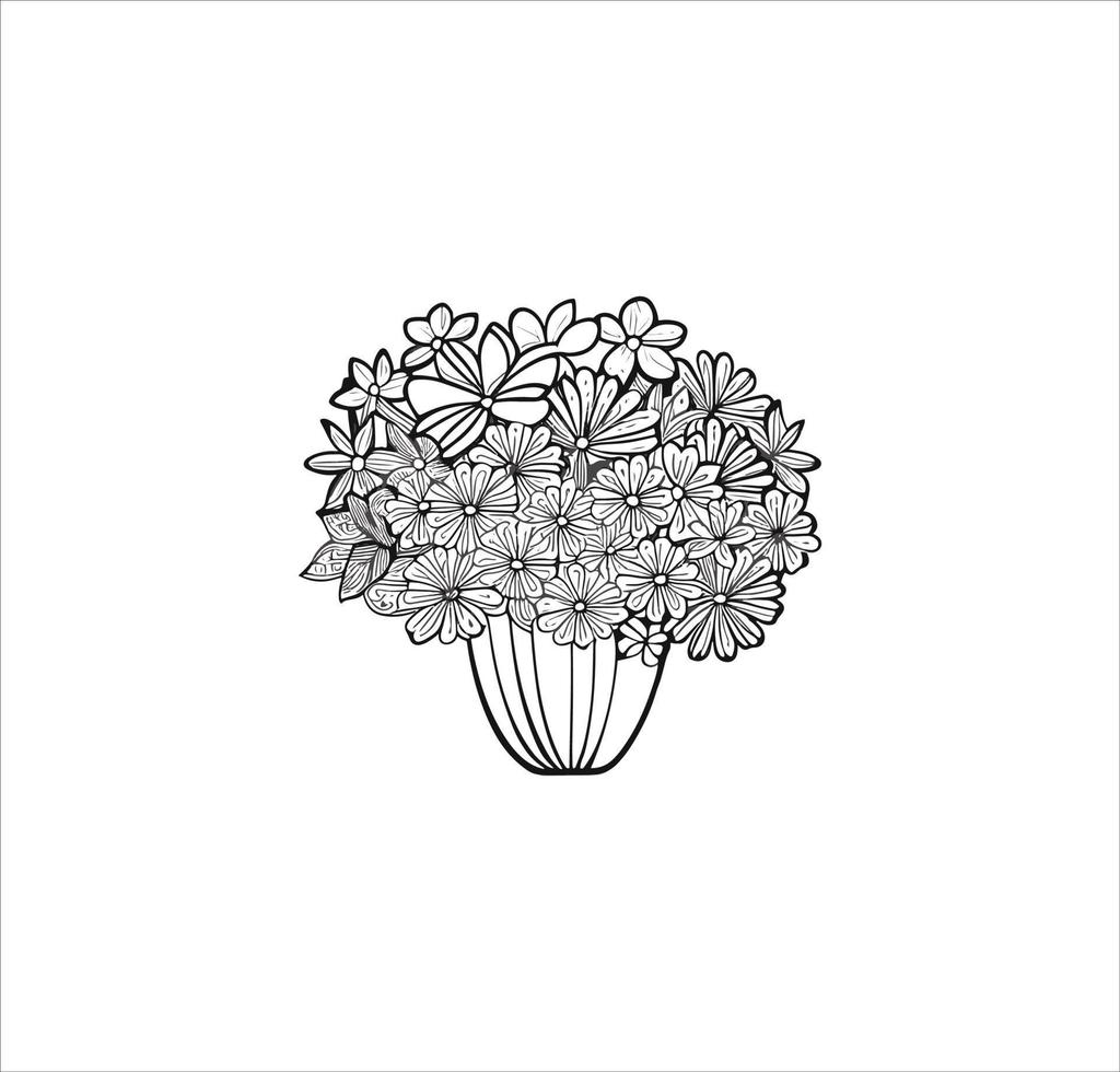 A bouquet of flowers vector clip art work.