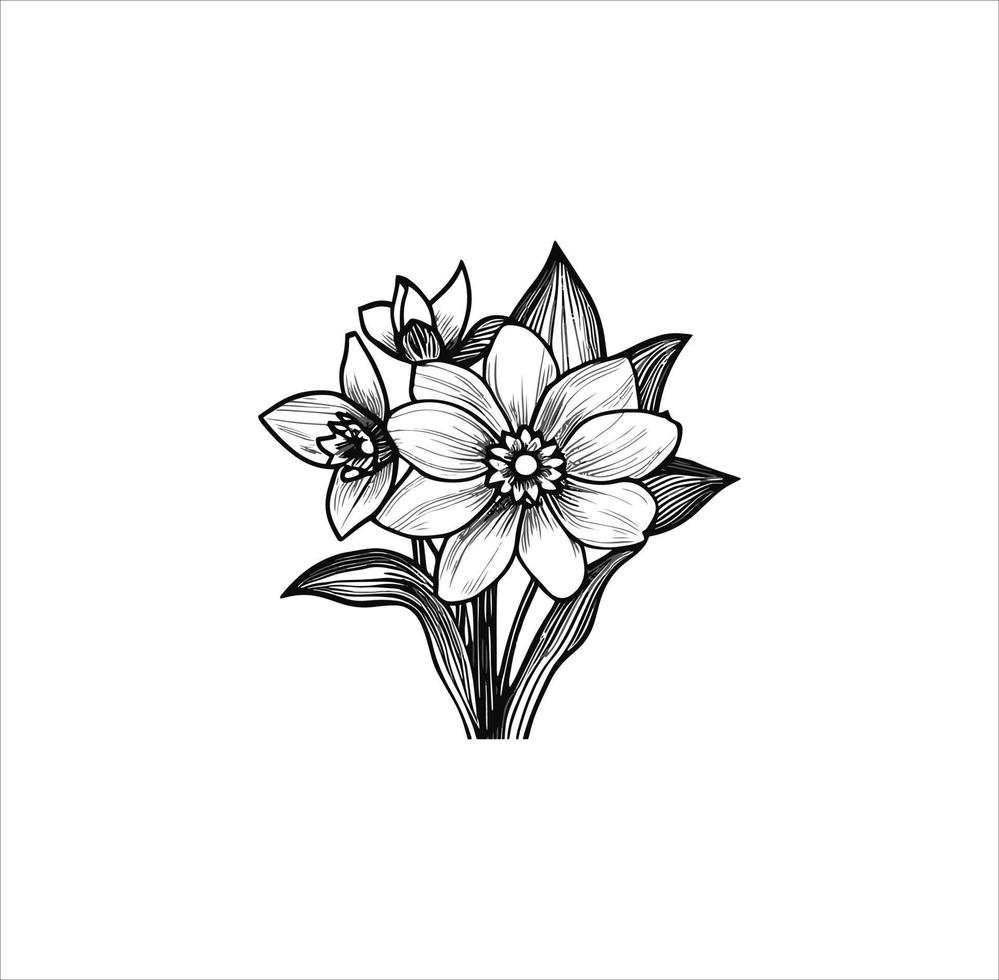 A bouquet of nice vector line art.