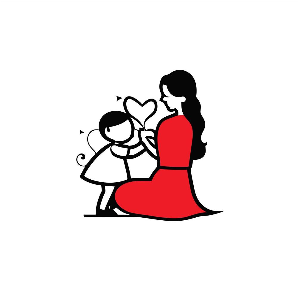 madre con niño avatar vector Arte