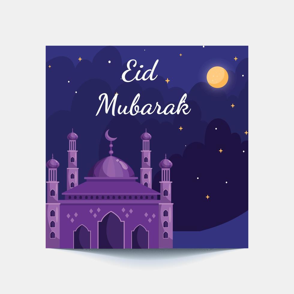 Vector Eid Mubarak Design Background For Greeting Moment On Social Post