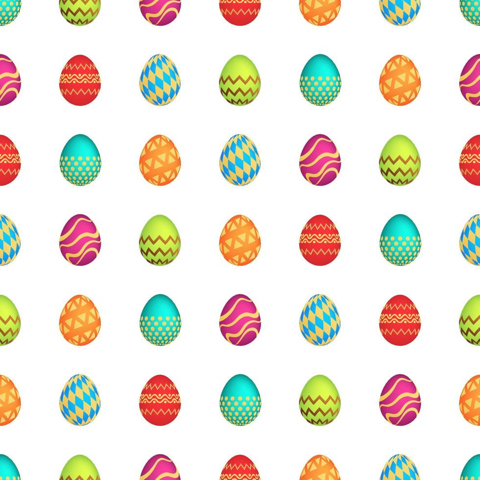 Seamless pattern with colorful Easter eggs. Vector illustration