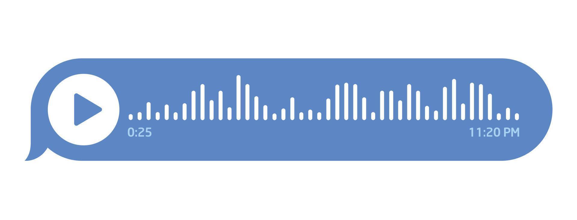 Messenger voice recording design. Design elements of audio recording in social networks vector