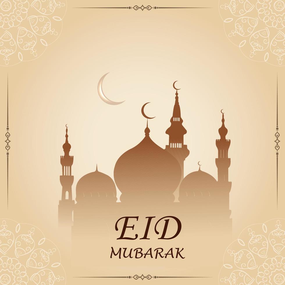 Modern-style Eid Mubarak greeting cards with social media design, Eid Mubarak Icon Vector, story, post,  moon, mosque, Logo, and lanterns vector