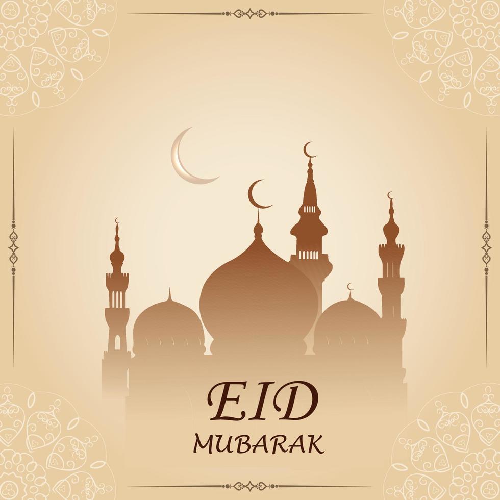 Modern-style Eid Mubarak greeting cards with social media design, Eid Mubarak Icon Vector, story, post,  moon, mosque, Logo, and lanterns vector