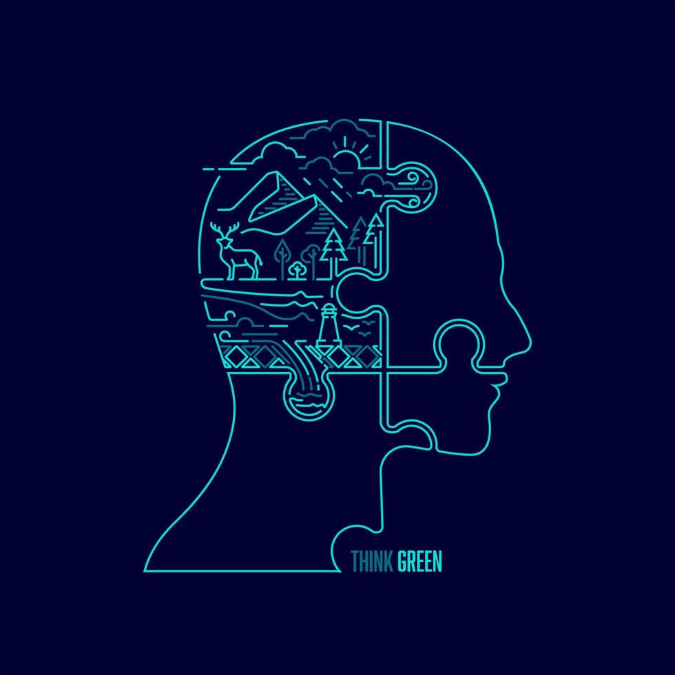 think Green concepts vector