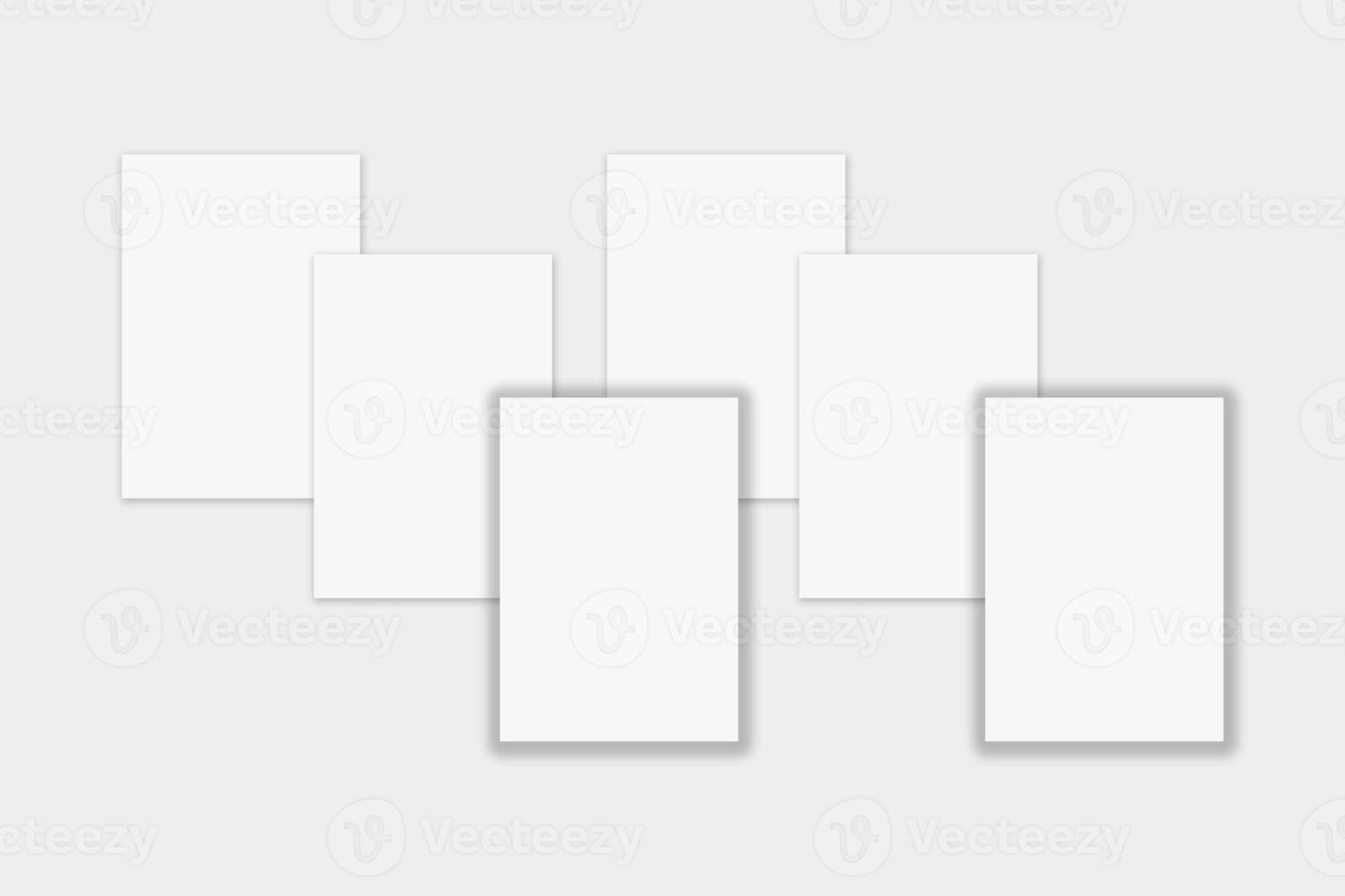 Six sheets of paper templates for print, advertising, social media, presentations. Images with place for text. photo