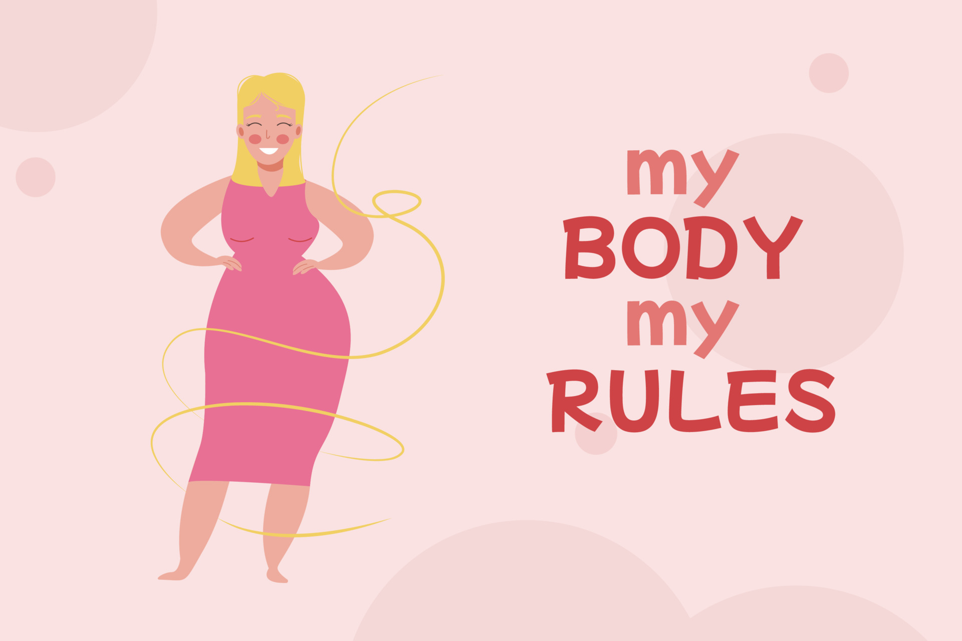 Woman happy body positive. My body my rules 23080133 Vector Art at Vecteezy