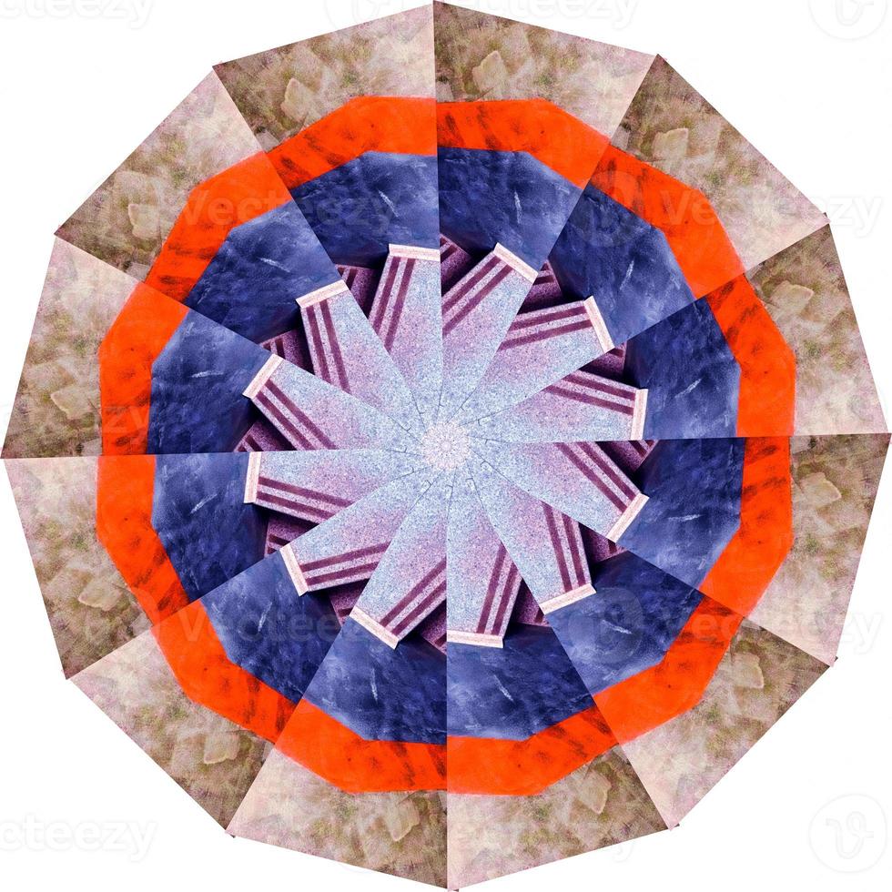 Symmetrical circle geometric pattern. photo