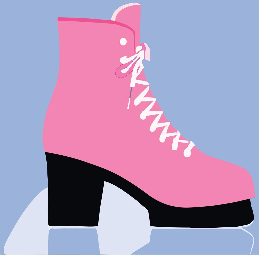 women pink ice skates for skating vector