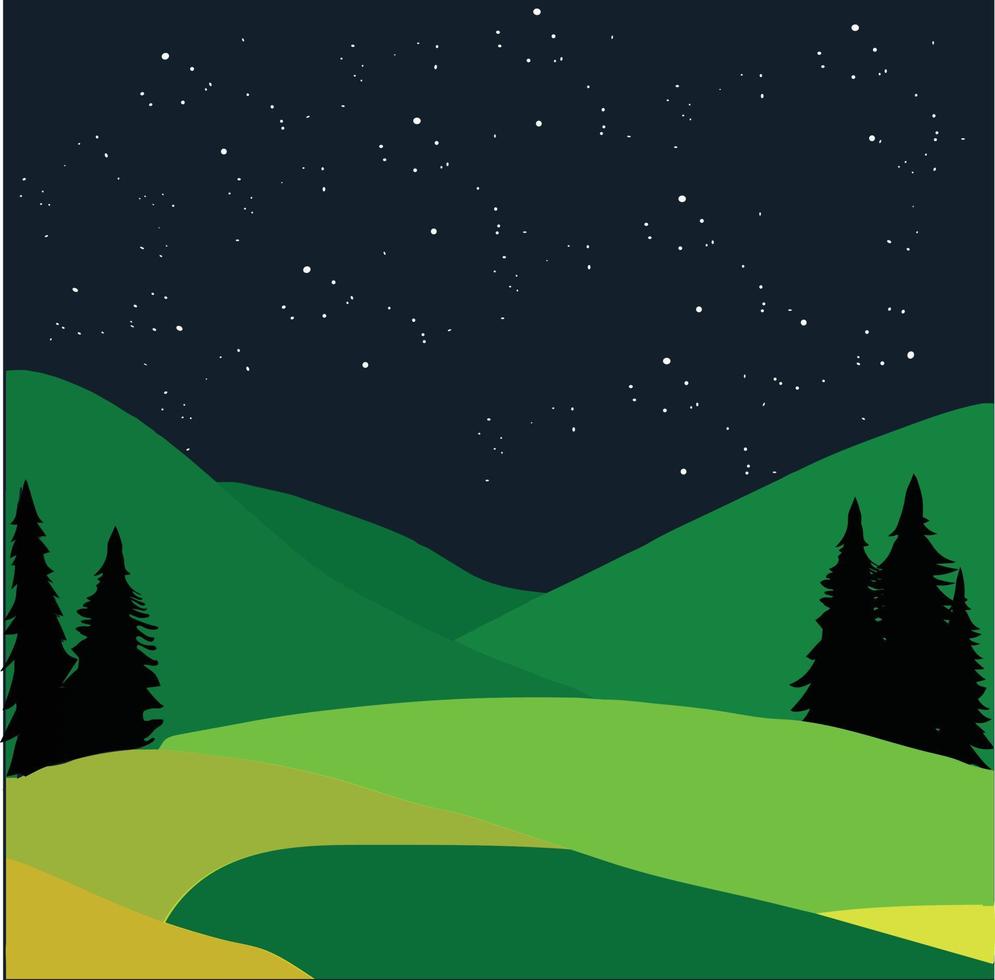 resumen paisaje con hermosa estrellas vector